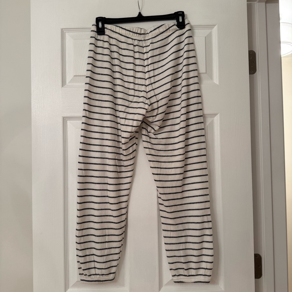 Michael Lauren Navy and White Striped Joggers